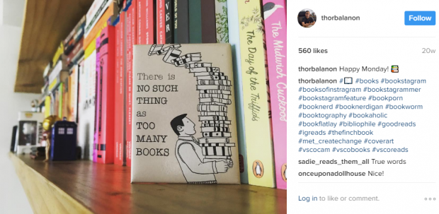 Shelf life: Balanon has over 800 titles in his collection, built over the years.