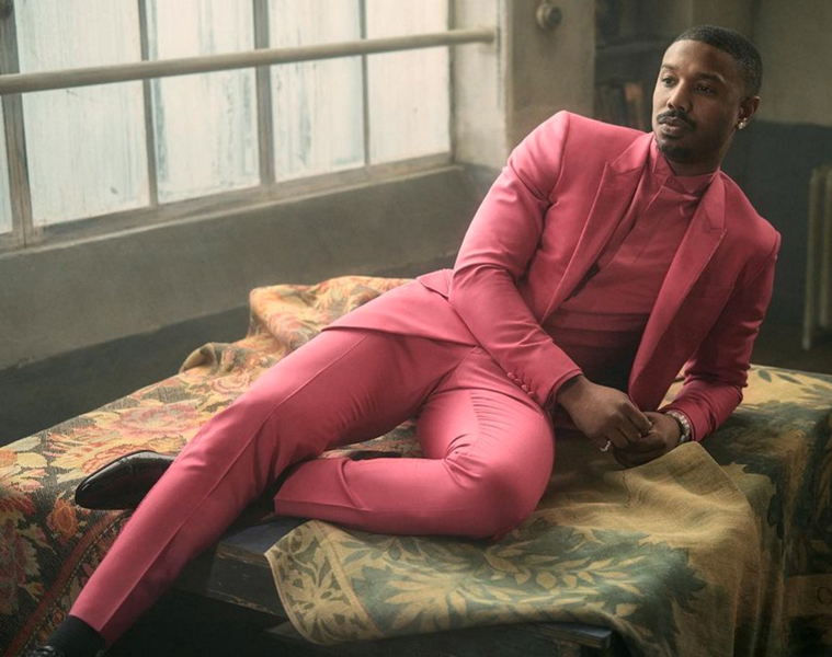 michael b jordan yellow suit